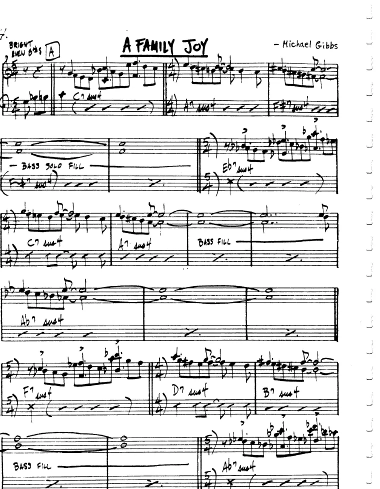 Partitura lead sheet de A Family Joy