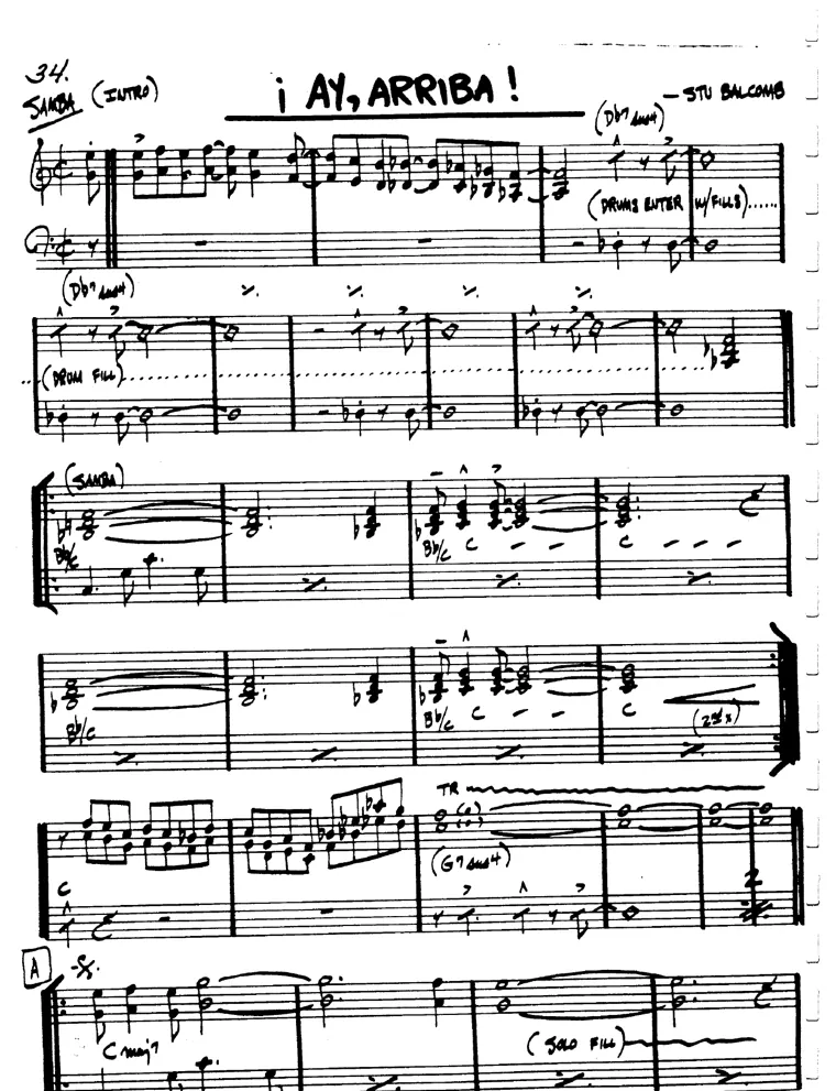 Partitura lead sheet de Ay, Arriba!