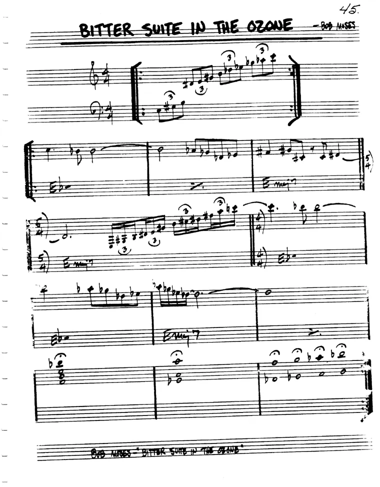 Partitura lead sheet de Bitter Suite In The Ozone