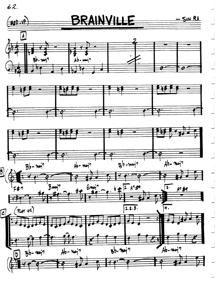 Partitura lead sheet de Brainville