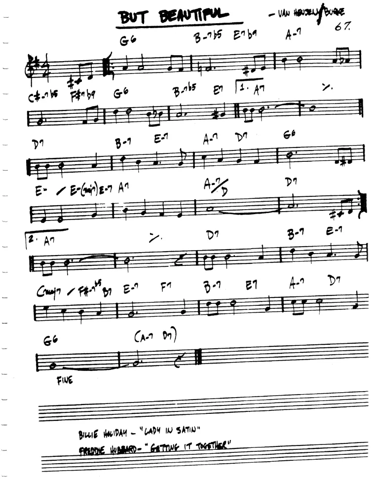 Partitura lead sheet de But Beautiful