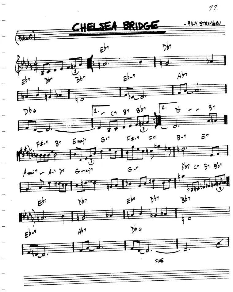 Partitura lead sheet de Chelsea Bridge