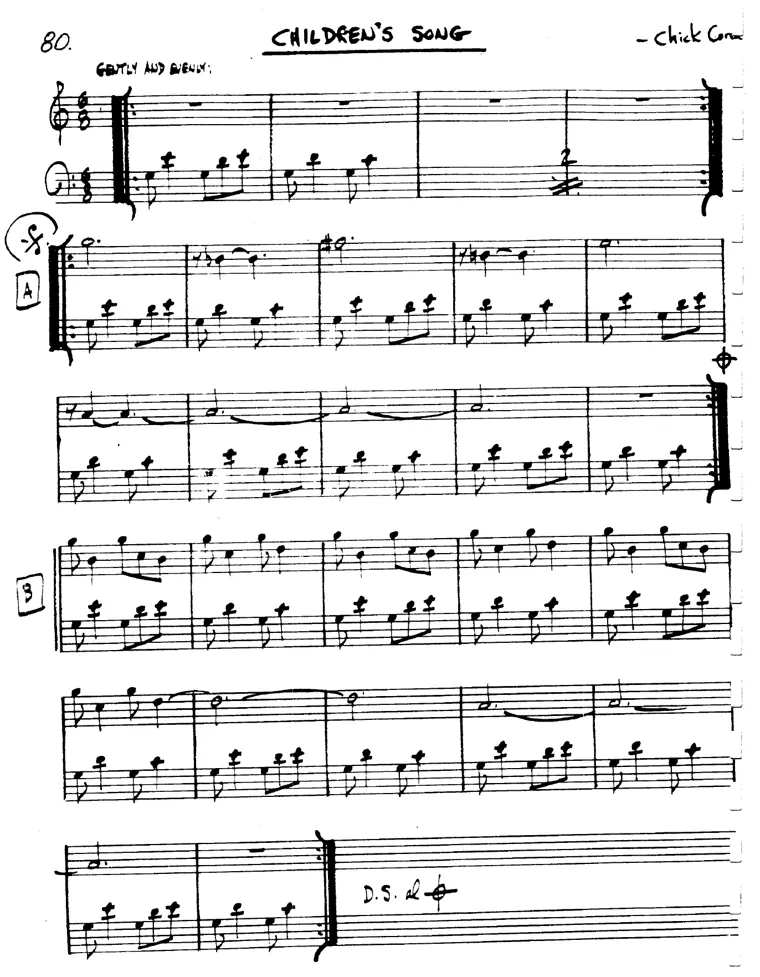 Partitura lead sheet de Children's Song