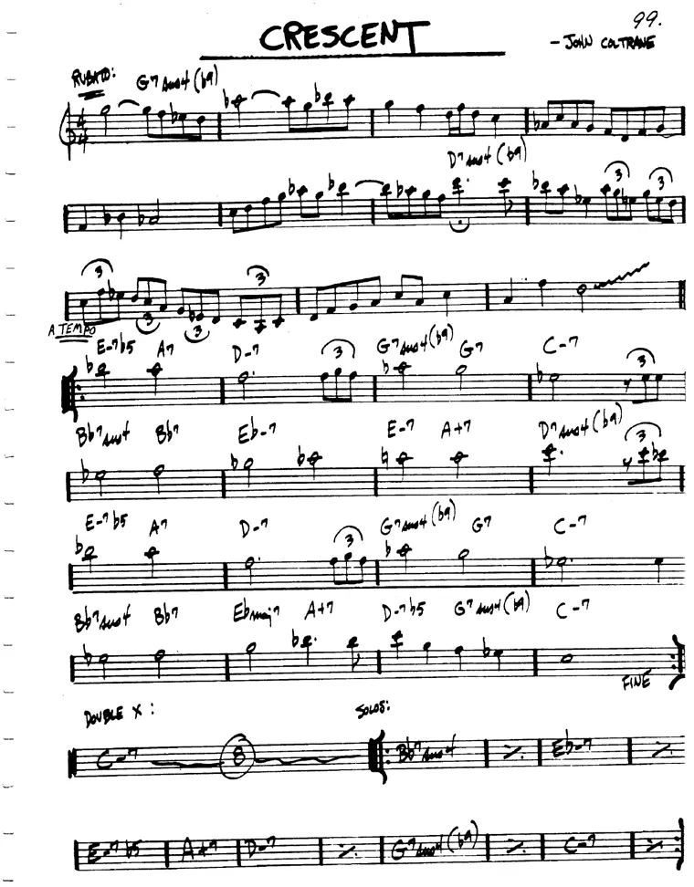 Partitura lead sheet de Crescent