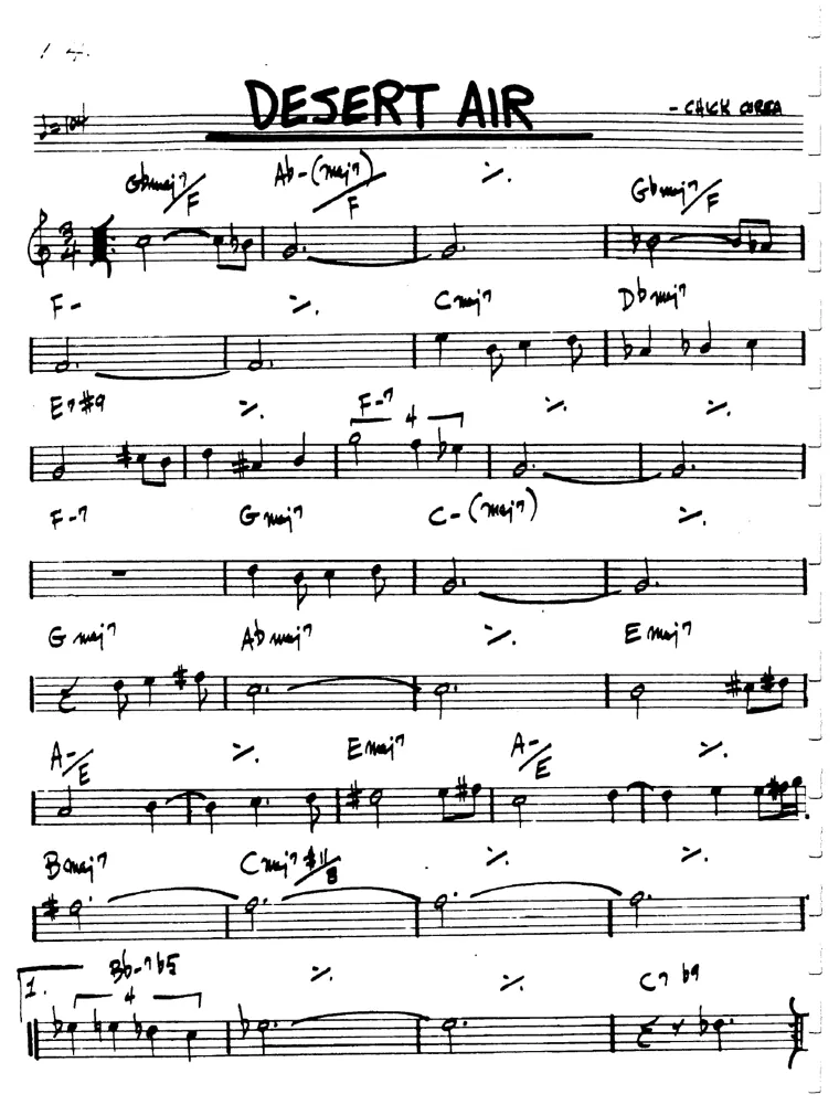 Partitura lead sheet de Desert Air