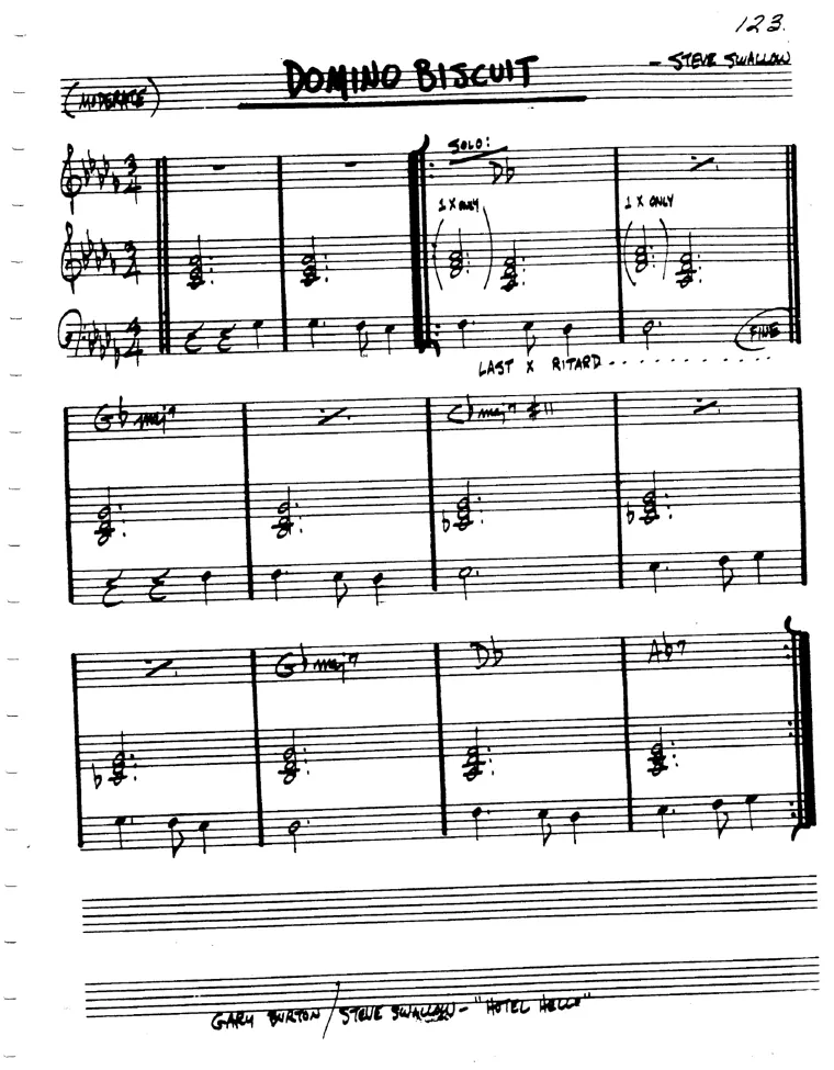Partitura lead sheet de Domino Biscuit