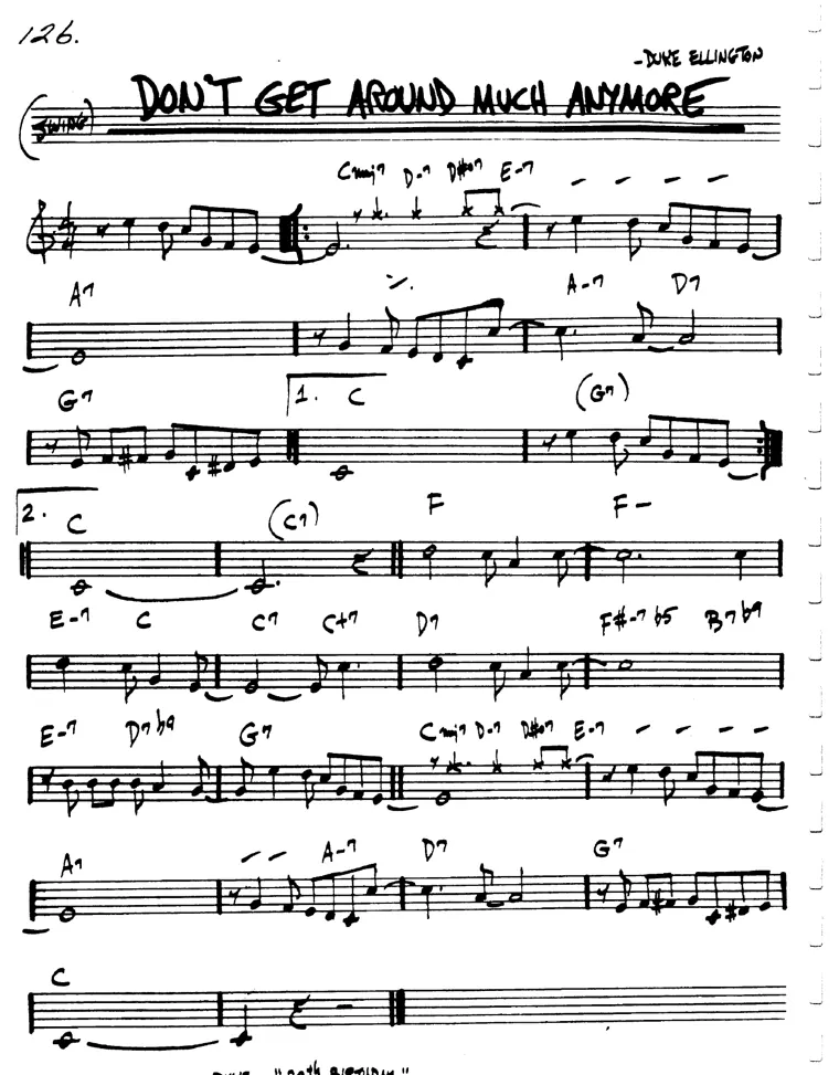 Partitura lead sheet de Don't Get Around Much Anymore
