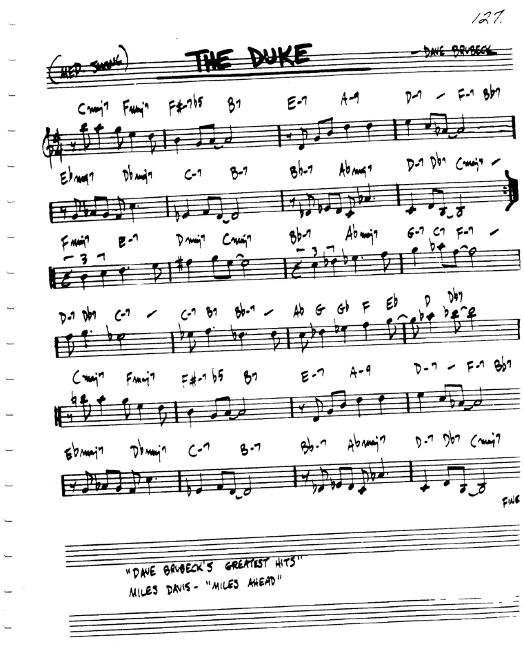 Partitura lead sheet de Duke, The