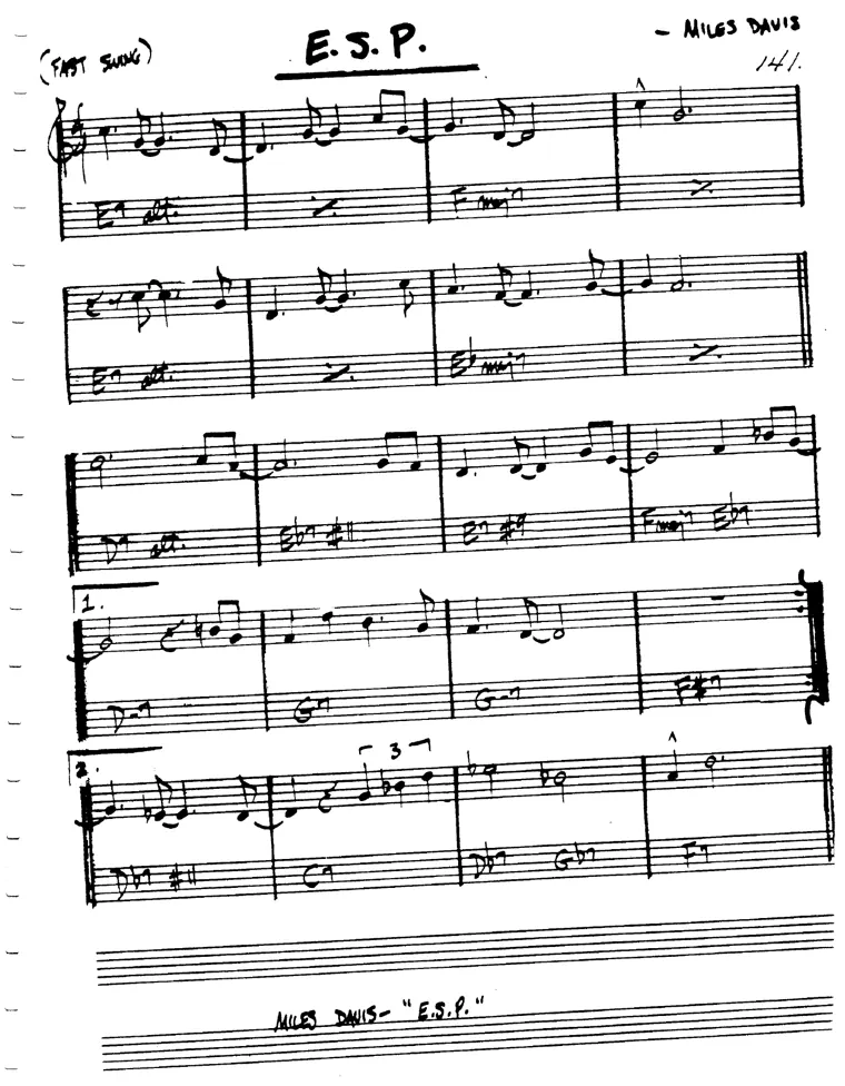 Partitura lead sheet de E.S.P.