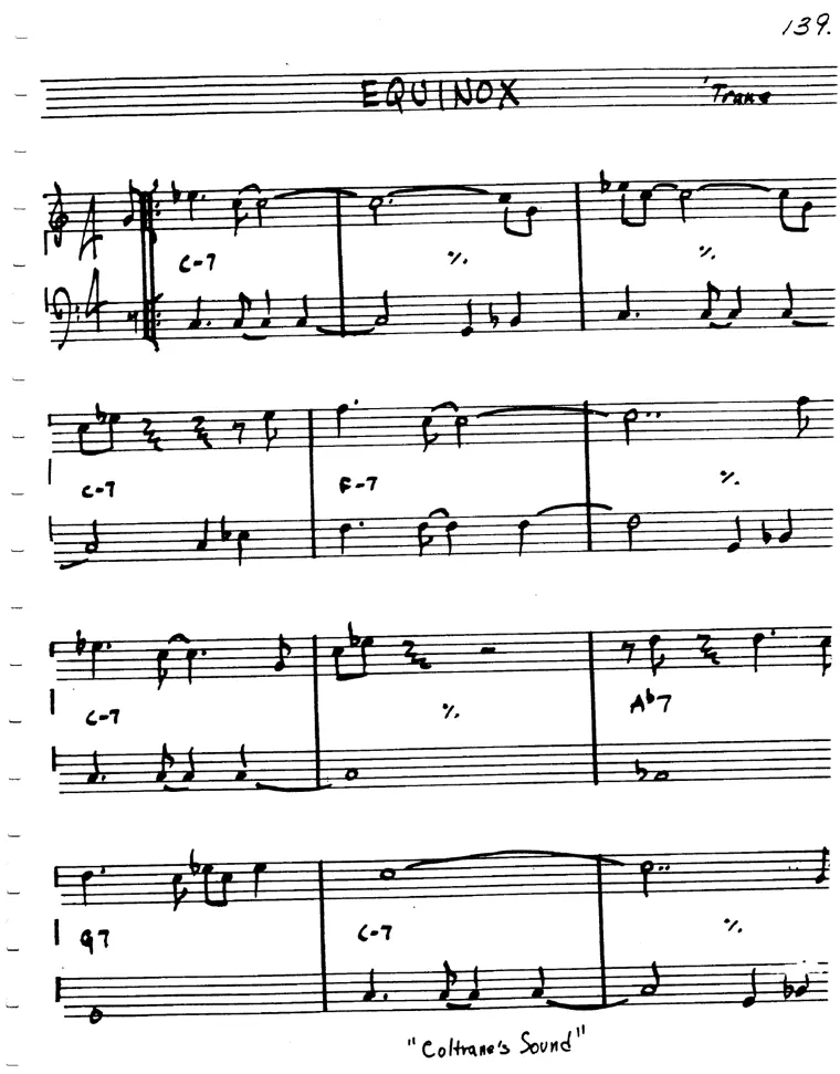 Partitura lead sheet de Equinox
