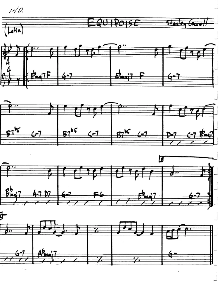 Partitura lead sheet de Equipoise