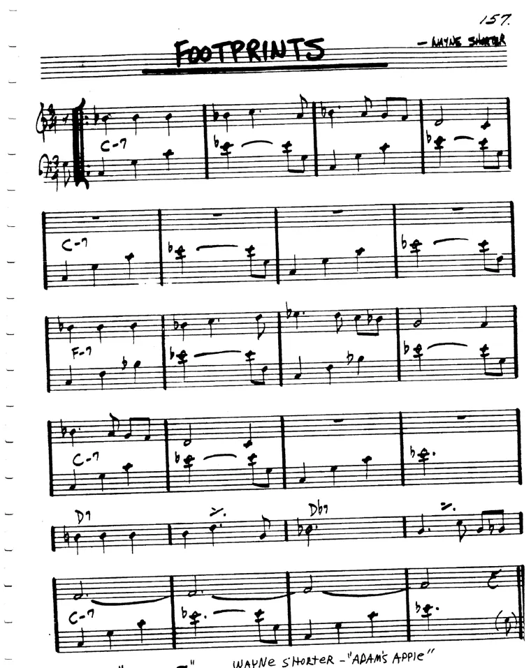 Partitura lead sheet de Footprints