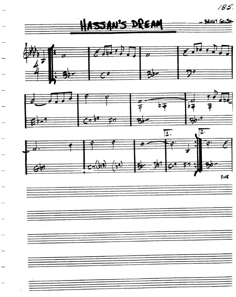 Partitura lead sheet de Hassan's Dream