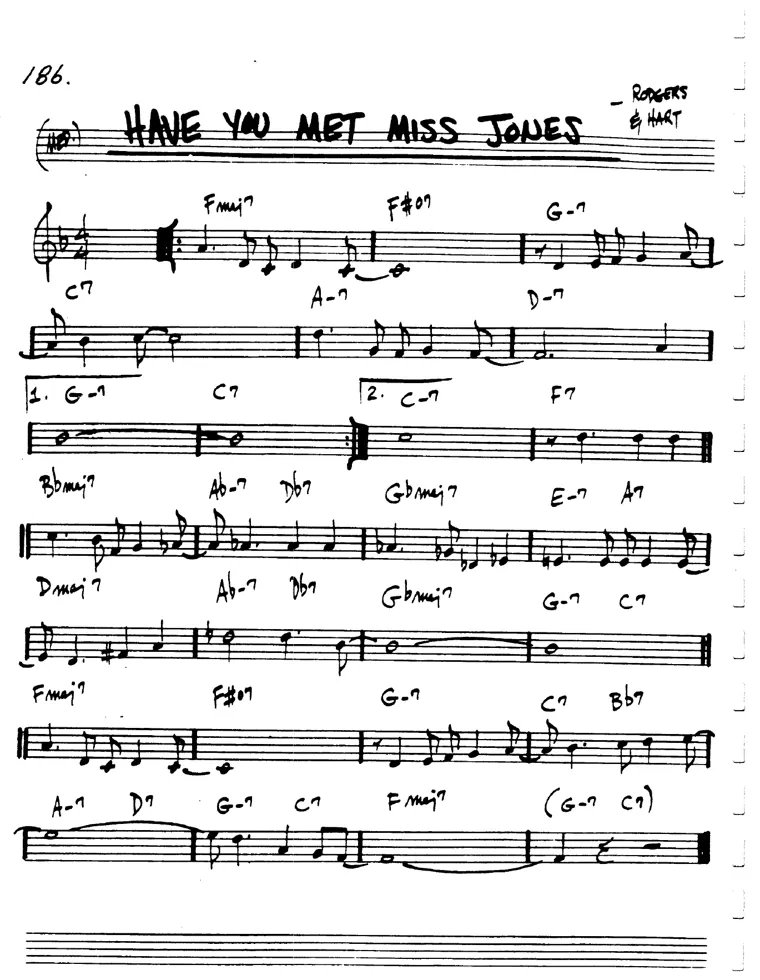 Partitura lead sheet de Have You Met Miss Jones
