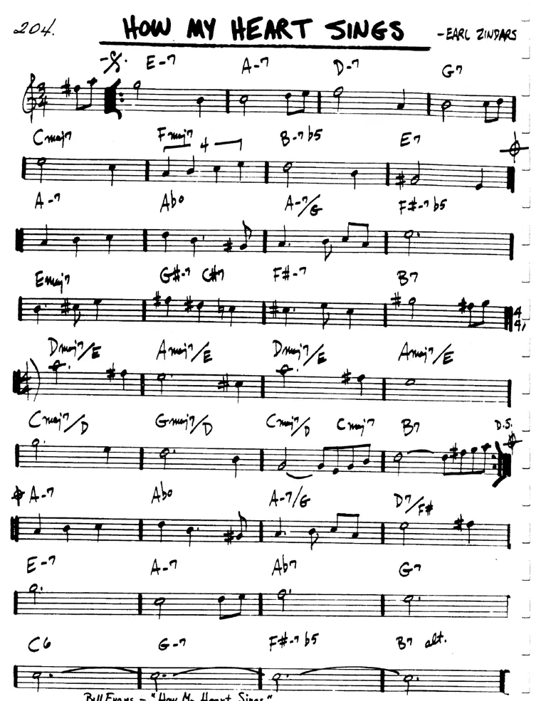 Partitura lead sheet de How My Heart Sings
