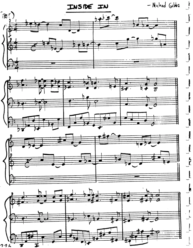 Partitura lead sheet de Inside In