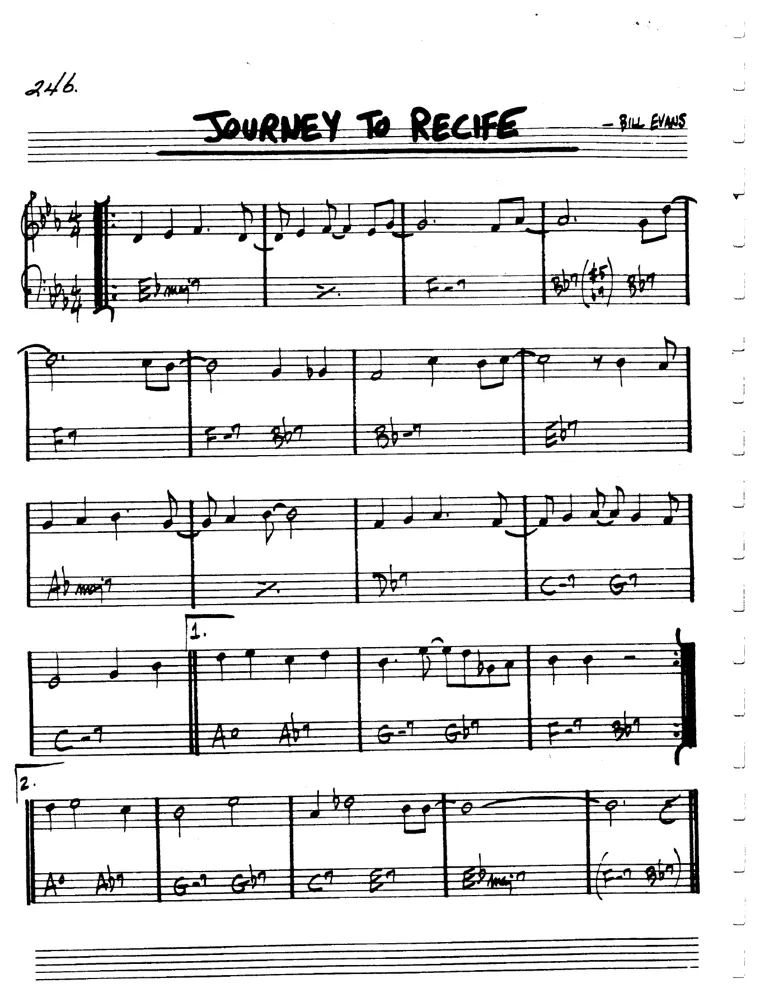 Partitura lead sheet de Journey To Recife