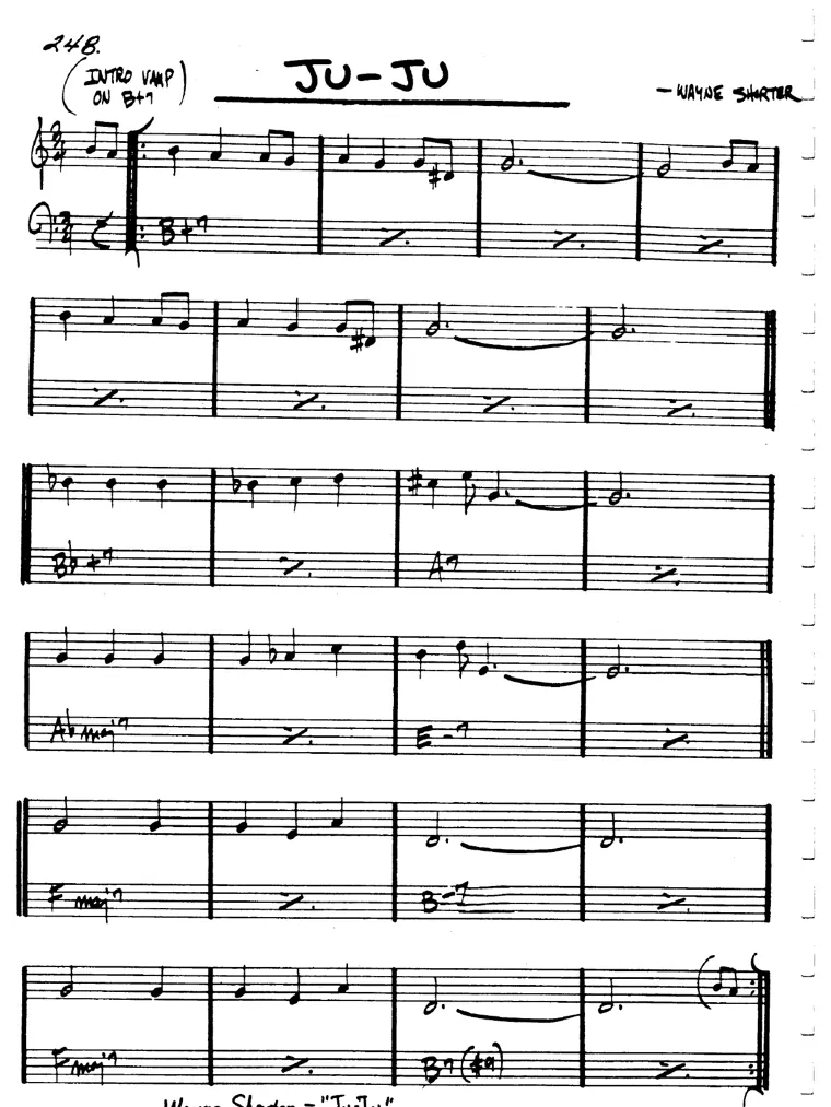 Partitura lead sheet de Ju-Ju