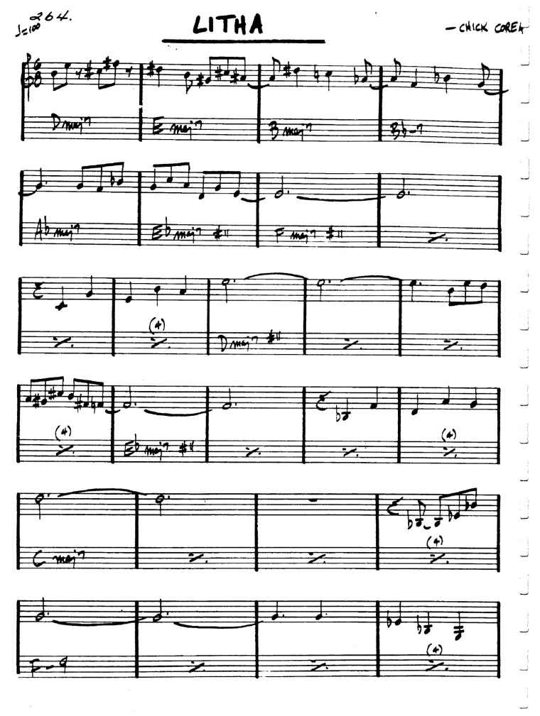 Partitura lead sheet de Litha
