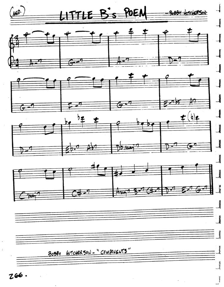 Partitura lead sheet de Little B's Poem