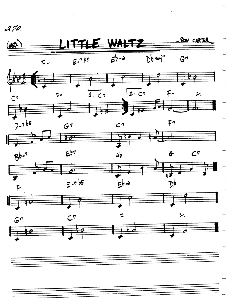 Partitura lead sheet de Little Waltz
