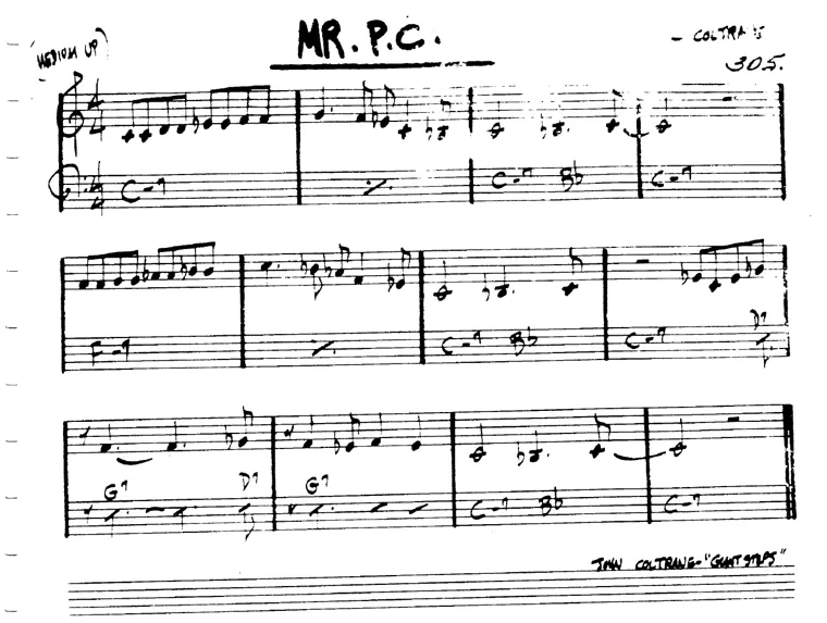Partitura lead sheet de Mr. P.C.