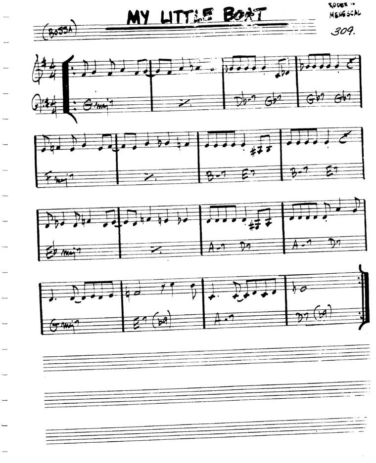 Partitura lead sheet de My Little Boat