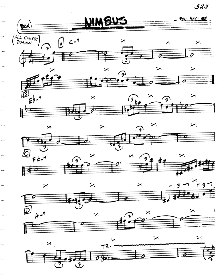 Partitura lead sheet de Nimbus