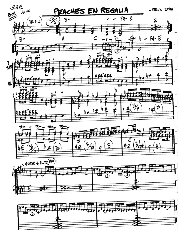 Partitura lead sheet de Peaches En Regalia
