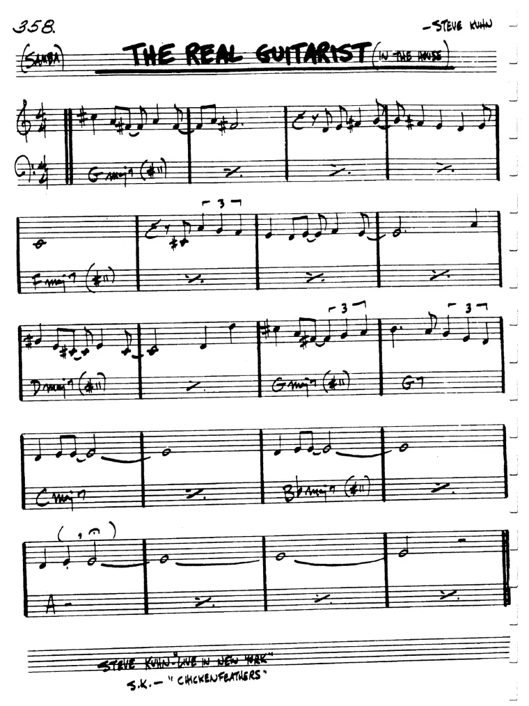 Partitura lead sheet de Real Guitarist, The