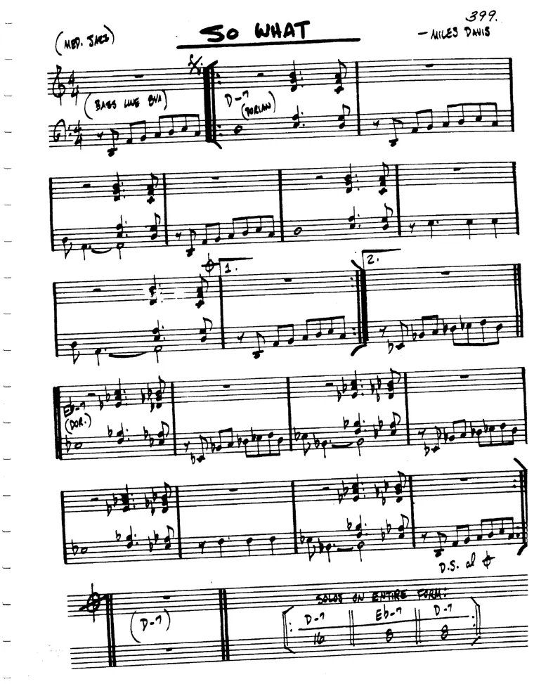 Partitura lead sheet de So What