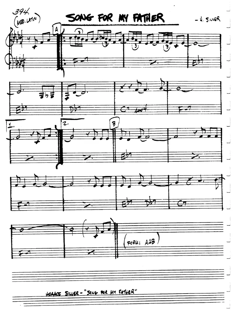 Partitura lead sheet de Song For My Father