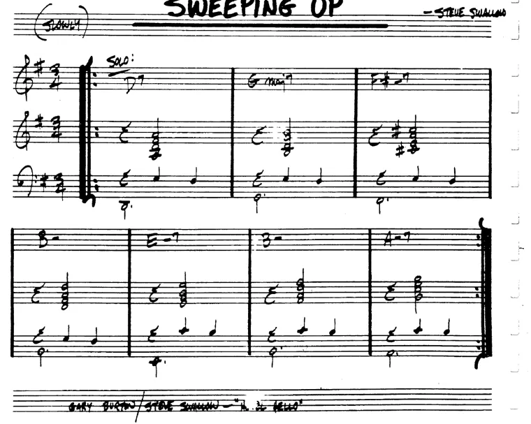 Partitura lead sheet de Sweeping Up