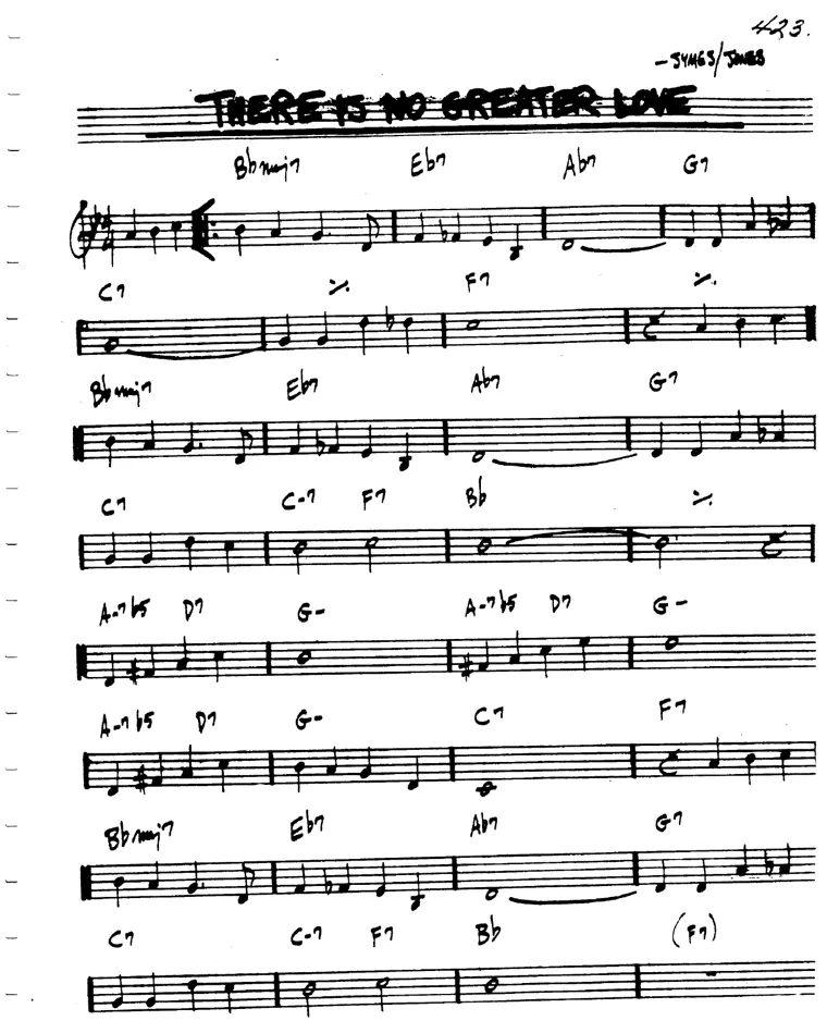 Partitura lead sheet de There Is No Greater Love
