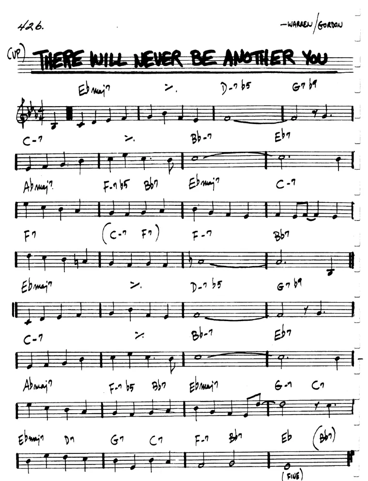 Partitura lead sheet de There Will Never Be Another You
