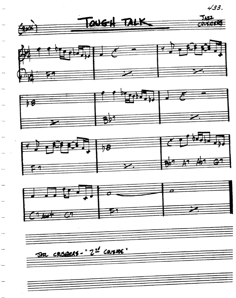 Partitura lead sheet de Tough Talk