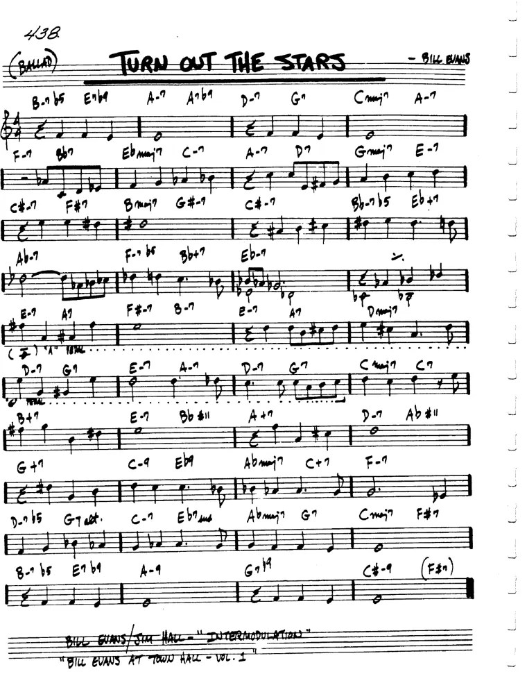 Partitura lead sheet de Turn Out The Stars