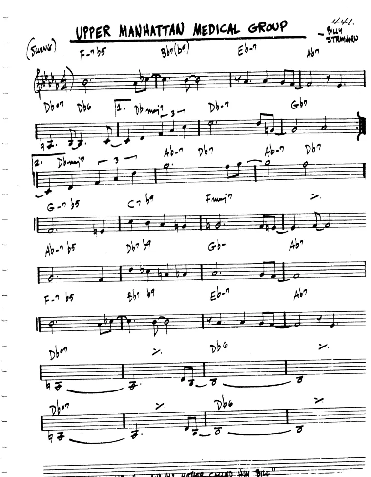 Partitura lead sheet de Upper Manhattan Medical Group