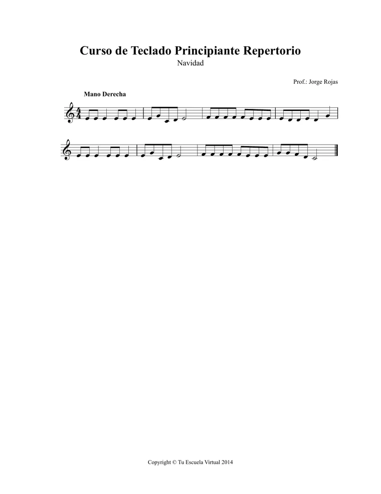 Partitura y tablatura de Navidad