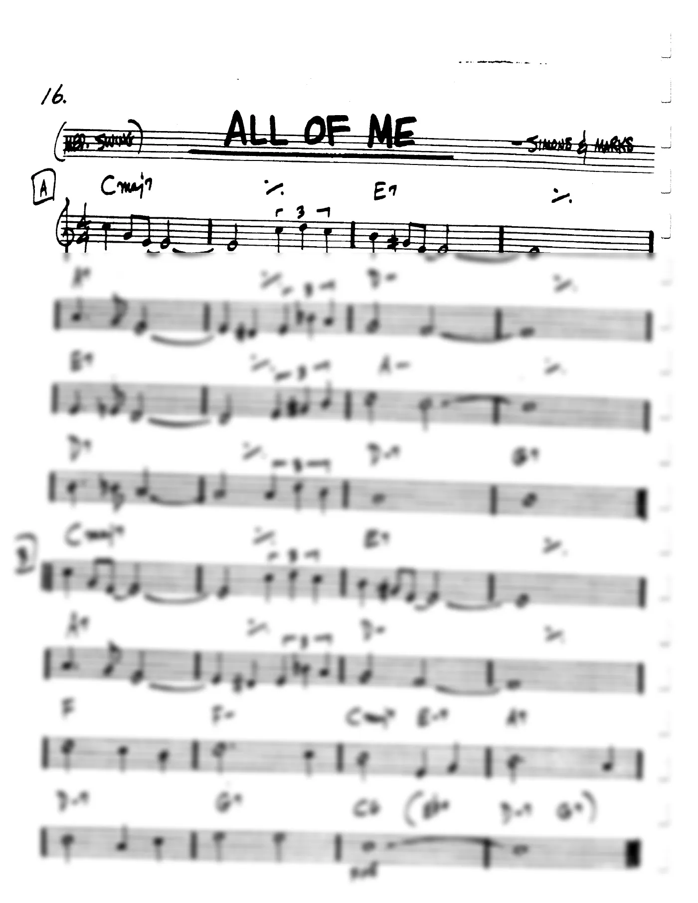 Vista previa de la partitura de All of Me para Guitarra