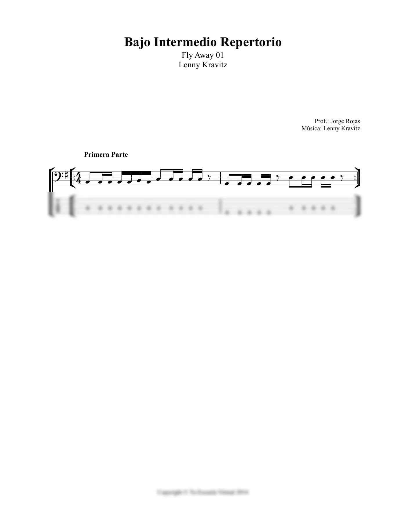 Vista previa de la partitura de Fly Away para Bajo