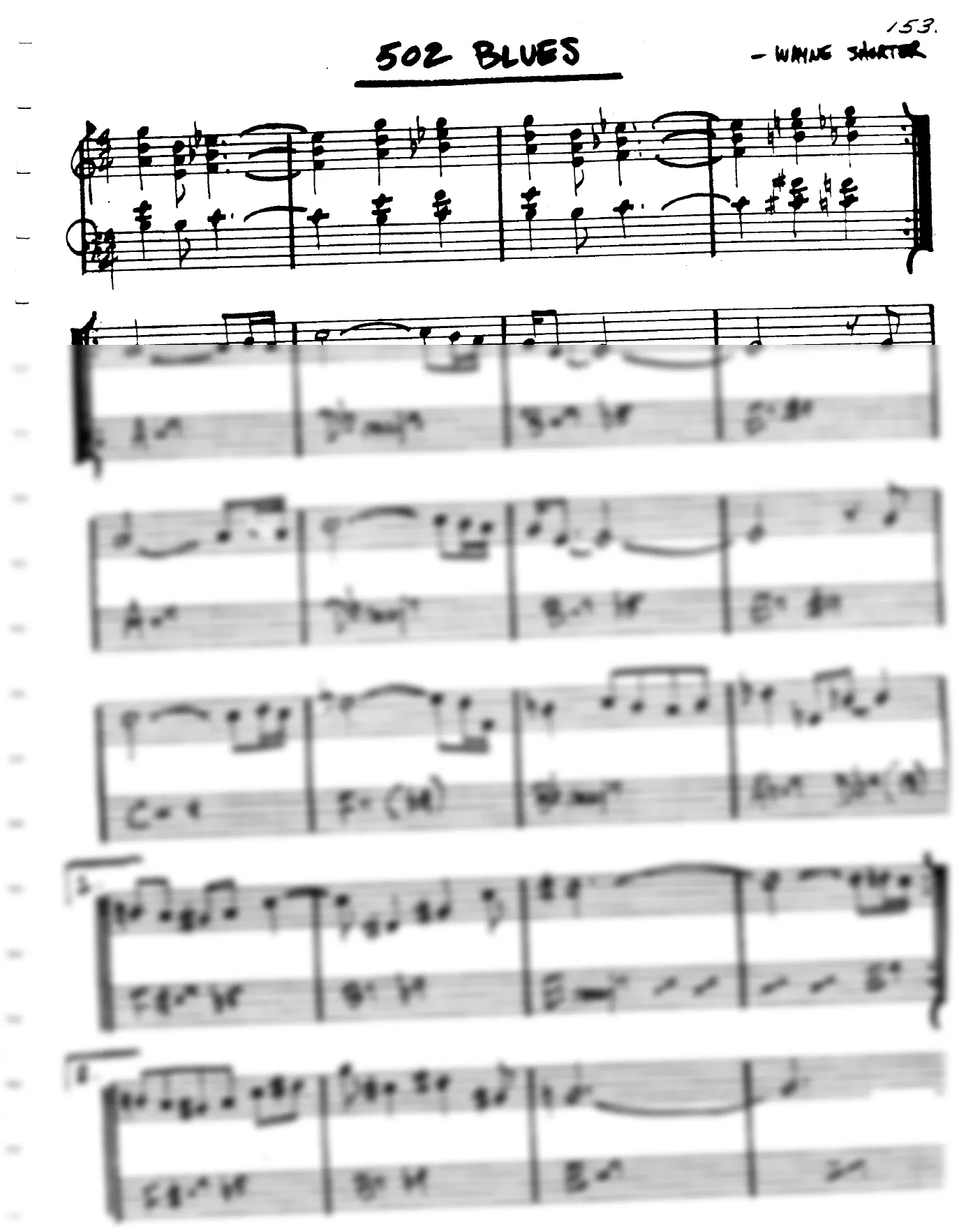 Vista previa de la partitura de 502 Blues para Lead sheet (clave de Do)