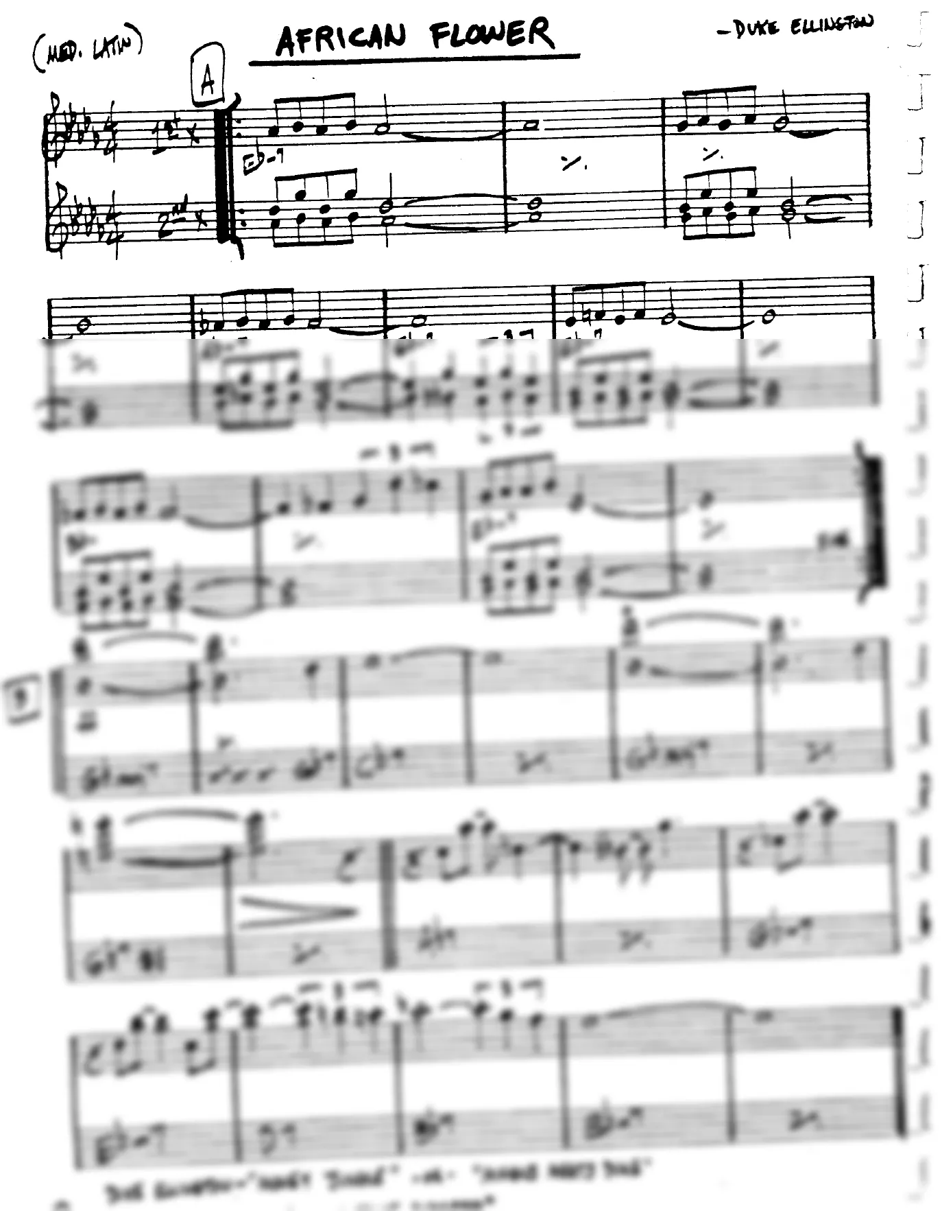 Vista previa de la partitura de African Flower para Lead sheet (clave de Do)
