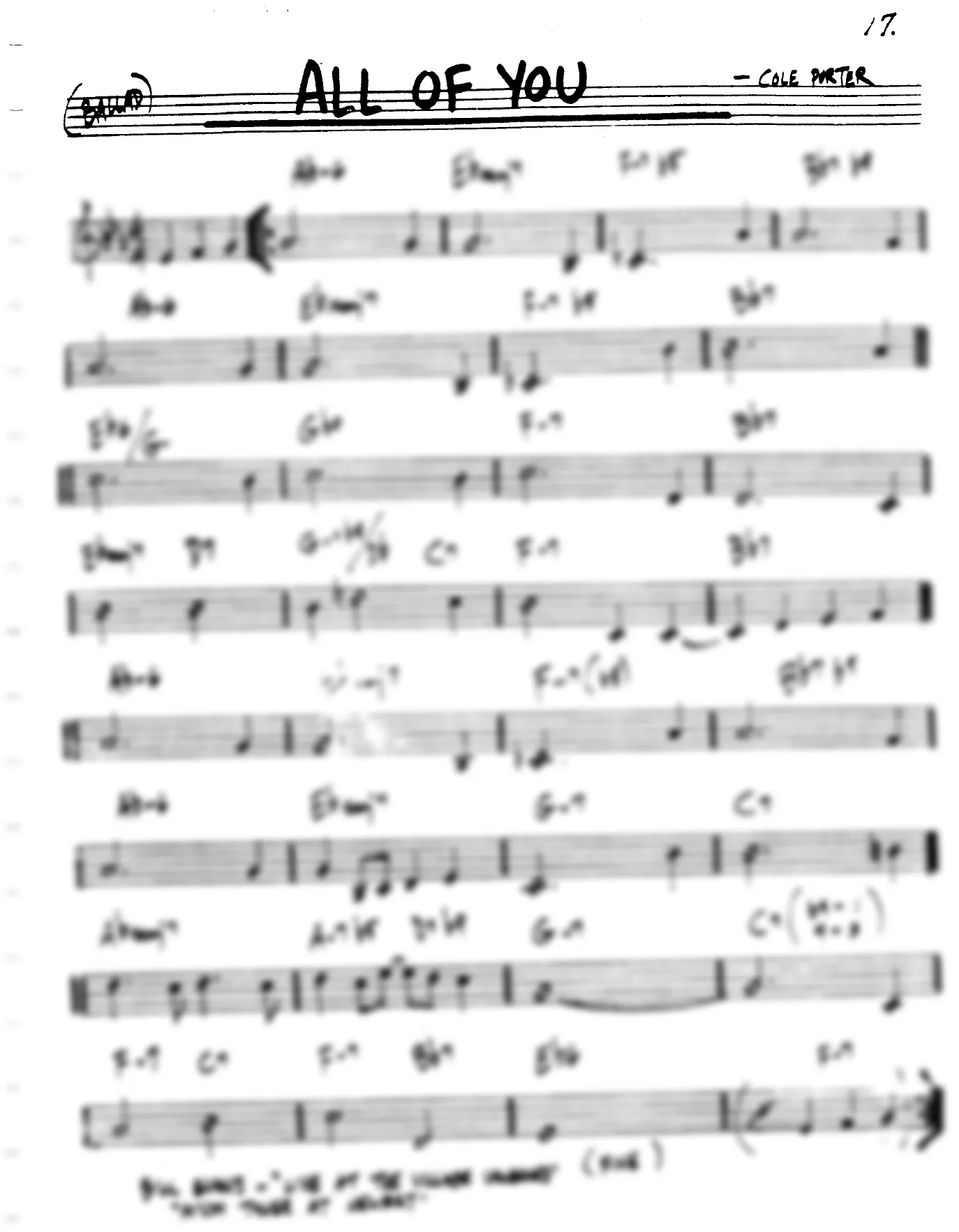 Vista previa de la partitura de All Of You para Lead sheet (clave de Do)