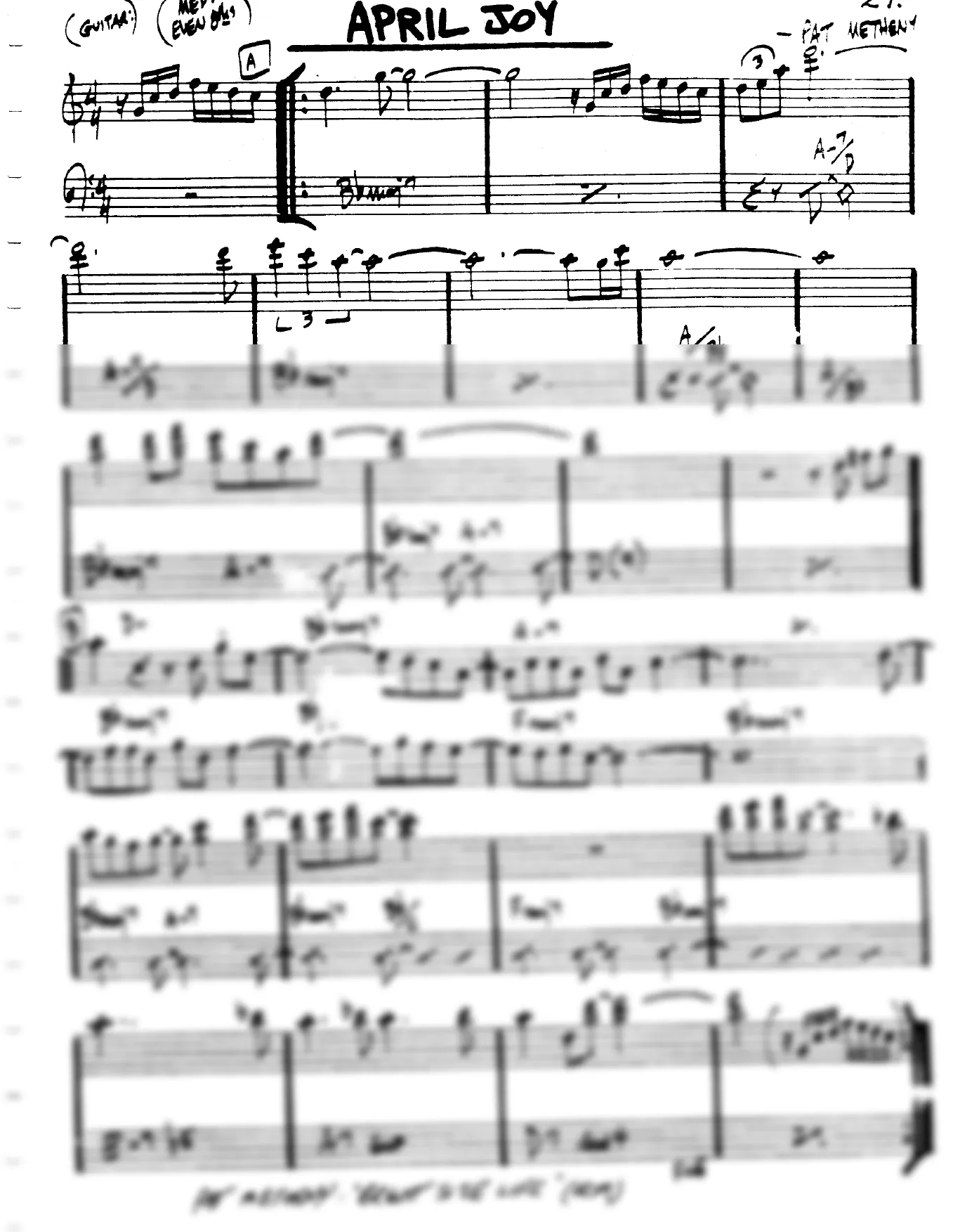 Vista previa de la partitura de April Joy para Lead sheet (clave de Do)
