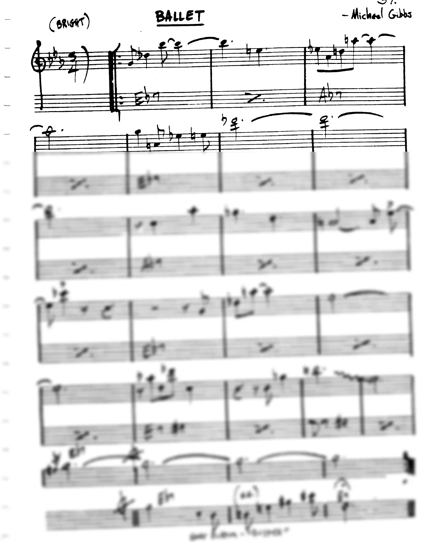 Vista previa de la partitura de Ballet para Lead sheet (clave de Do)