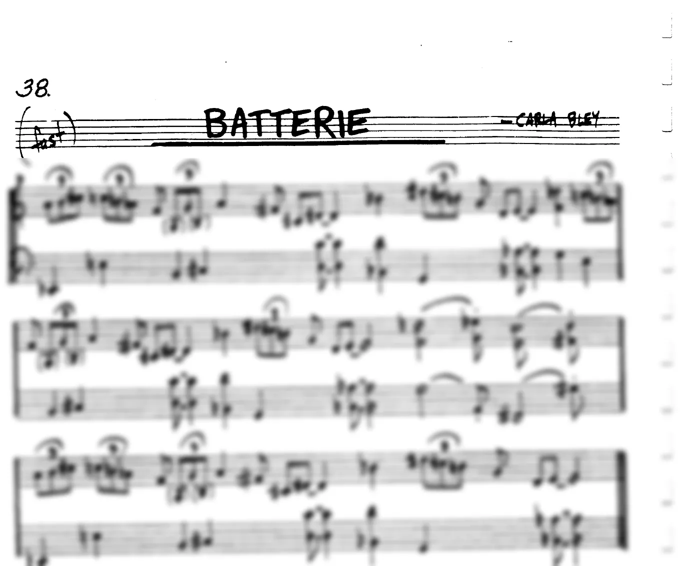 Vista previa de la partitura de Batterie para Lead sheet (clave de Do)