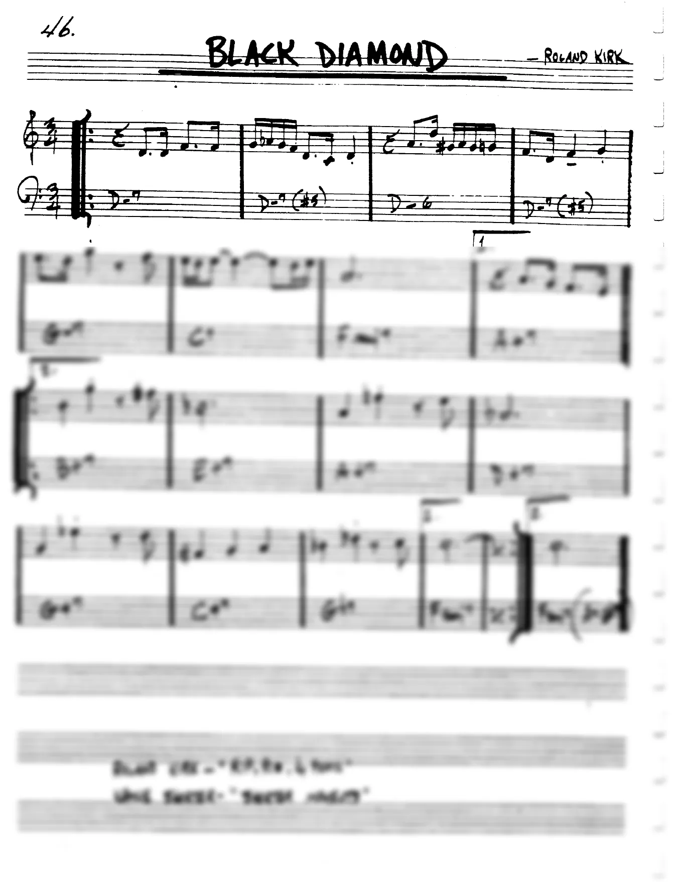 Vista previa de la partitura de Black Diamond para Lead sheet (clave de Do)