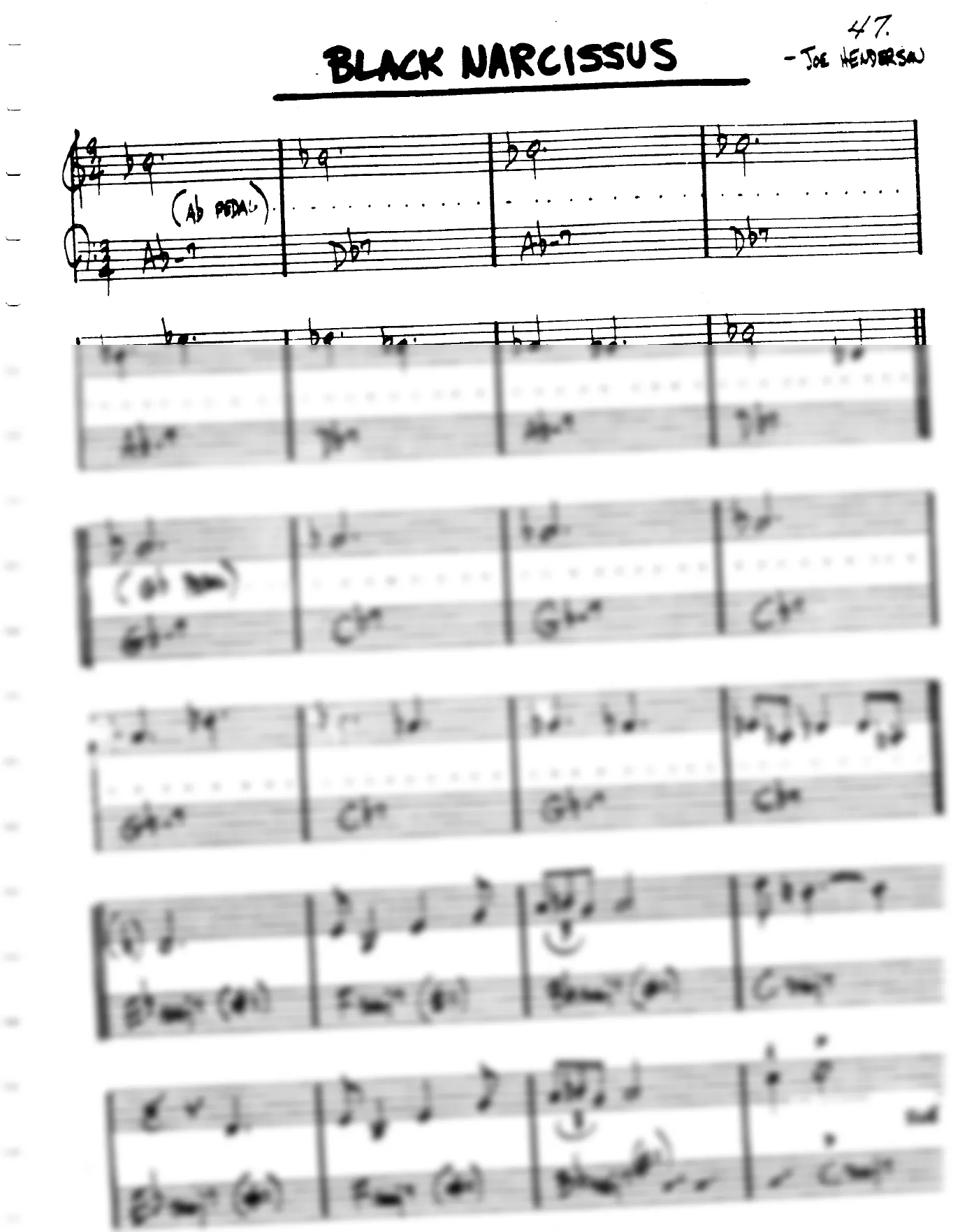 Vista previa de la partitura de Black Narcissus para Lead sheet (clave de Do)