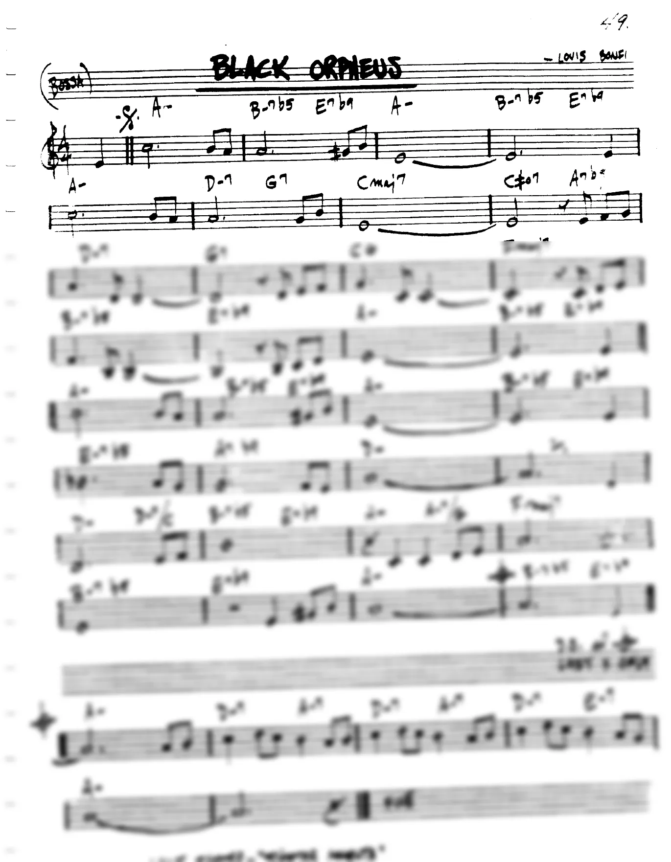 Vista previa de la partitura de Black Orpheus para Lead sheet (clave de Do)
